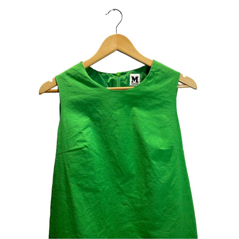 Missoni Linen Blend Green Mini Shift Dress Size 44/8 - Picture 2 of 9